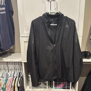 Adidas Black Windbreaker Jacket for Sporty Style